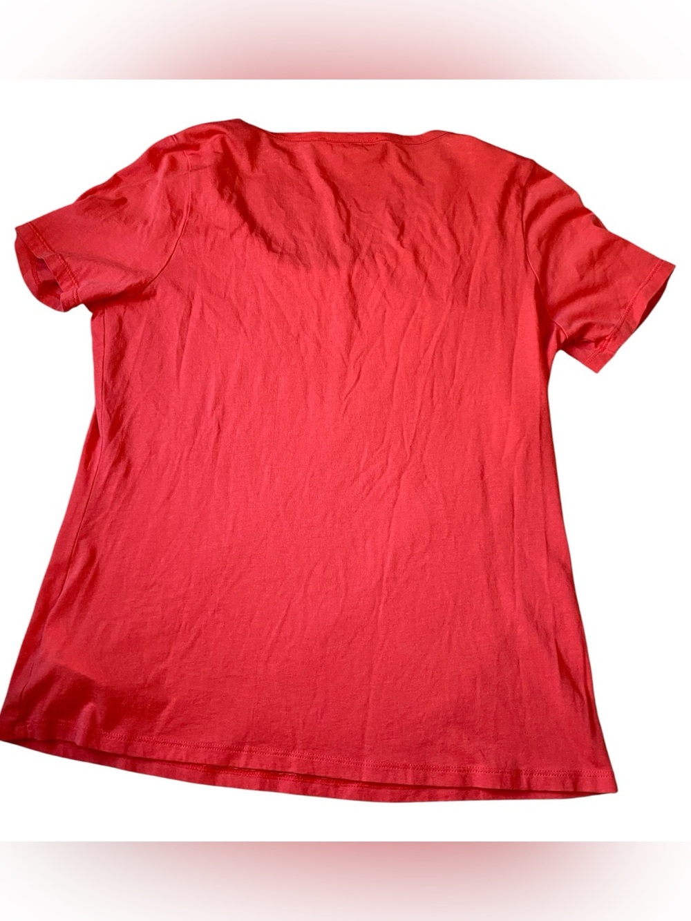Michael Kors Coral Short Sleeve Top with Gold Chain Trim, Size M - Picture 2 of 7
